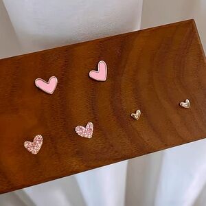 Dainty Hearts Earring Set of 3 Pairs NWT